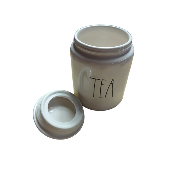Rae Dunn Older Edition Tea Canister WHITE NEW - Picture 2 of 4